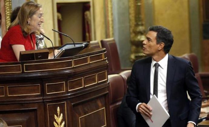 Ana Pastor preidenta del Congreso y Pedro Sánchez Secretario General del PSOE