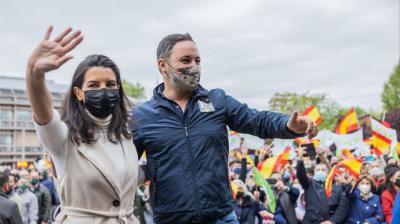 Santiago Abascal y Rocío Monasterio en Alcalá de Henares Vox