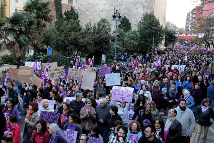 Un aspecto de la marcha del 8-M