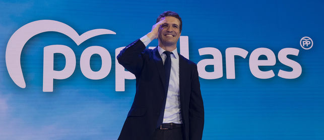 El presidente del PP, Pablo Casado, en la Convención Nacional de su partido. FLICKR 