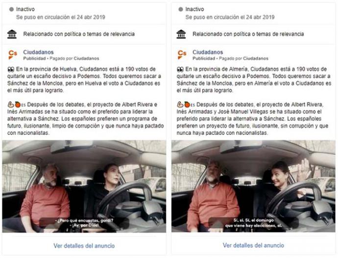 Ciudadanos engañó a los votantes con campañas pagadas en Facebook para llamar al voto con datos falsos