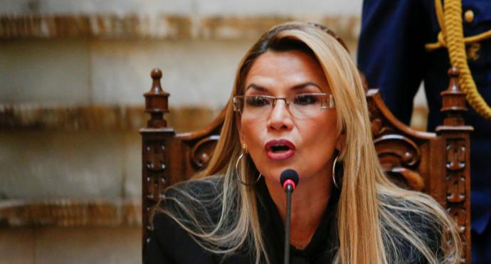 La presidenta interina de Bolivia, Jeanine Áñez