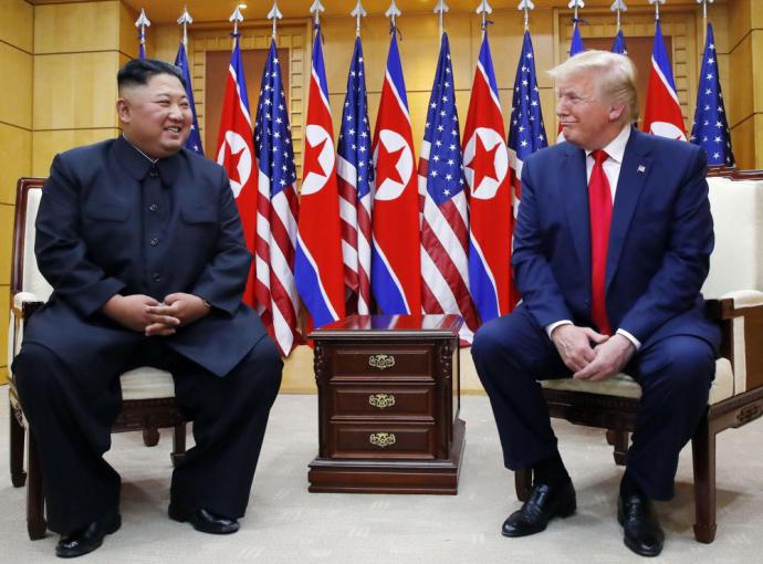 Donald Trump y Kim Jong-un se reunieron en la Casa de la Libertad, en el lado sur de la aldea Panmunjom, en la zona desmilitarizada. 