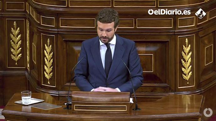 Casado hoy, en el Congreso de los Diputados (captura de pantalla)