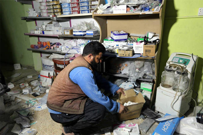 Imagen de la farmacia de un hospital en Siria.