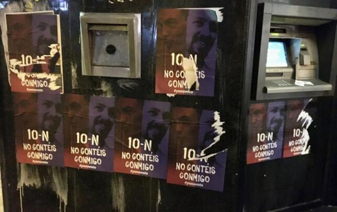 Una campaña opaca de anuncios en Facebook y carteles en la calle promueve la abstención entre votantes de PSOE y Podemos