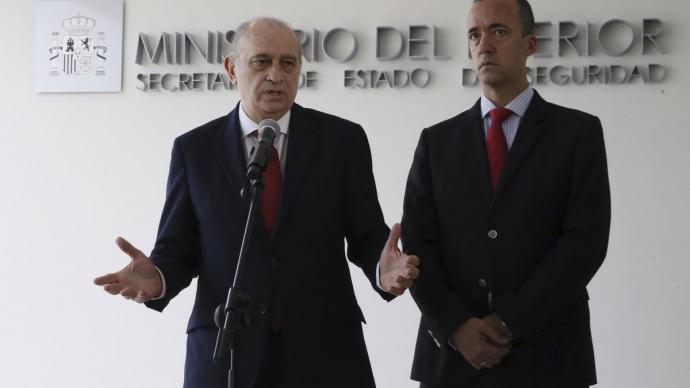 El ministro del Interior Jorge Fernández Díaz y el secretario de Estado de Seguridad Francisco Martínez en una imagen de 2016