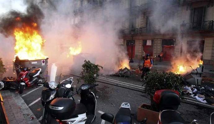 Disturbios en Barcelona el pasado día 1º de octubre