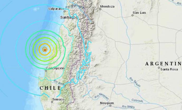 Seismo de magnitud 6,6 sacude el centro y sur de Chile