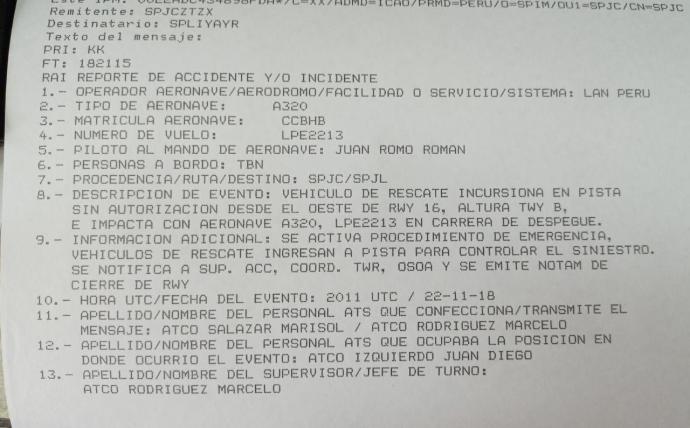 Latam Airlines: dos muertos al chocar en Lima un avión con un camión de bomberos