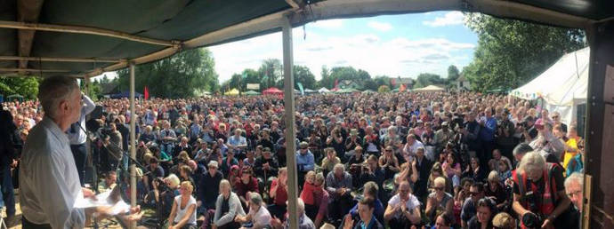 Jeremy Corbyn at Burston, UK