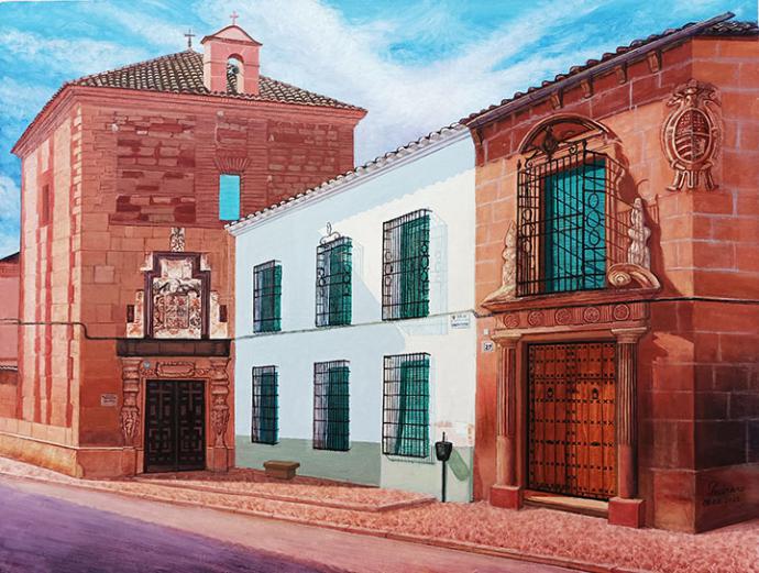 Enrique Pedrero Muñoz. Calle de Infantes. (2020-2021) Óleo. 116 X 89 cm
