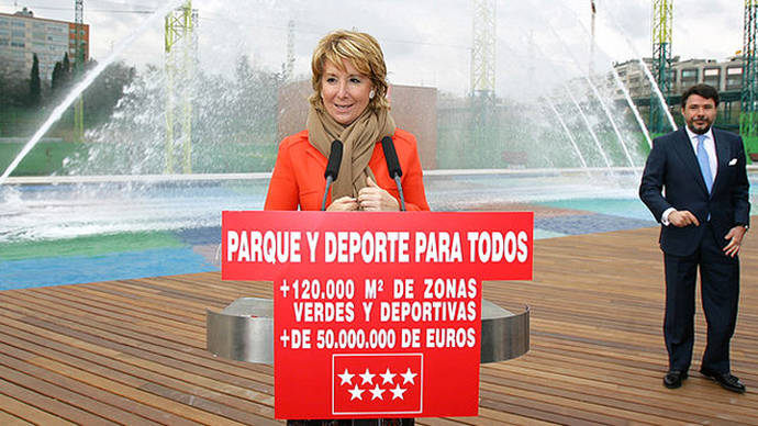 Esperanza Aguirre e Ignacio González en la inauguración de las instalaciones en marzo de 2007