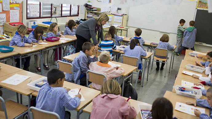 Un aula durante la jornada escolar. Foto de archivo