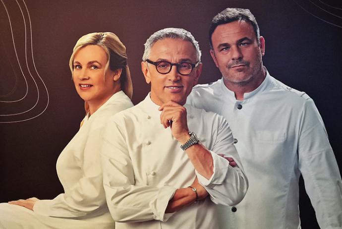 Los chefs Hélène Darroze, Bruno Barbieri y Ángel León