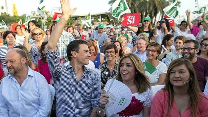 Mitin de Pedro Sánchez y Susana Díaz del cierre de la campaña del 26J en Sevilla