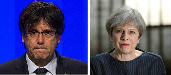 Què pot sortir mál? Los pelillos a la mar de Carles Puigdemont y Theresa May