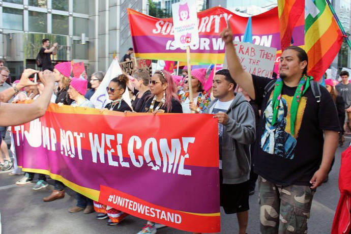 Protest March “Trump Not Welcome” in Brussels