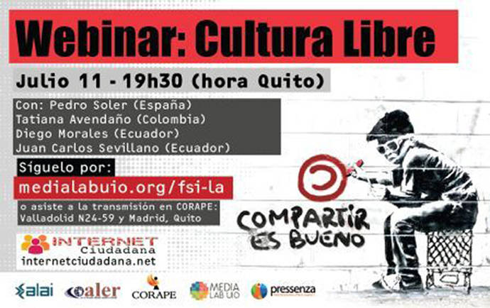 Continúa serie de webinars por una Internet Ciudadana con el tema Cultura Libre