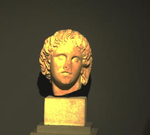 Busto Original Alejandro Magno Museo Pella antigua Capital Macedonia Grecia.