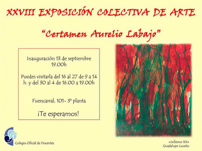 Este viernes se inaugura la XXVIII Exposición colectiva “Certamen de Arte Aurelio Labajo”