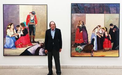 Daniel de Campos ante sus obras