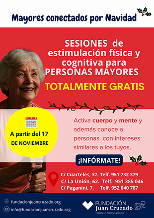 Fundación Juan Cruzado pone en marcha “Mayores Conectados por Navidad’, una iniciativa gratuita para combatir la soledad no deseada en Málaga