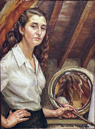 Gloria Merino Martínez. Autorretrato. (1975). Óleo sobre lienzo, 175 X 130 cm.