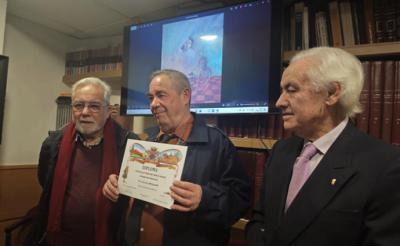 R omeral , pintor. Homenaje por sus 50 años de creatividad artística, en la Tertulia Peñaltar, dirigida por Pablo Reviriego.