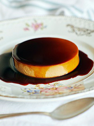 Flan de achicoria,. Creación del Chef Jesús Sánchez