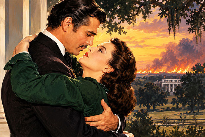 Clark Gable y Vivien Leigh (IA)