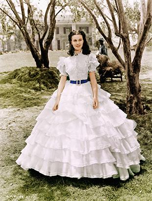 Vivien Leigh caracterizada como Scarlett O'Hara