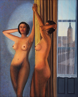 Mujer ante el espejo. 2008. Óleo-lienzo. 160 X 130 Cms
