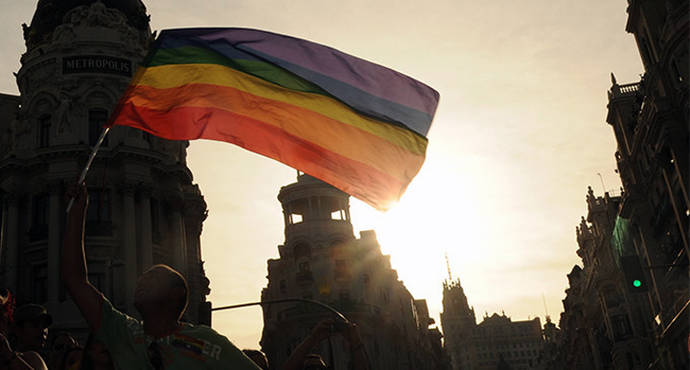 Bandera LGTBI en Madrid