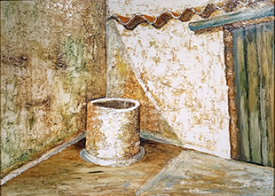 Pozo de la casa del Toboso (Toledo). Óleo-lienzo. Década de 1970