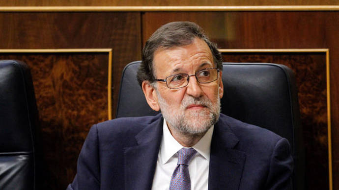 El presidente en funciones, Mariano Rajoy, en la sesión de investidura del 31 de agosto