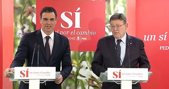 Pedro Sánchez (i) y Ximo Puig en una foto de archivo