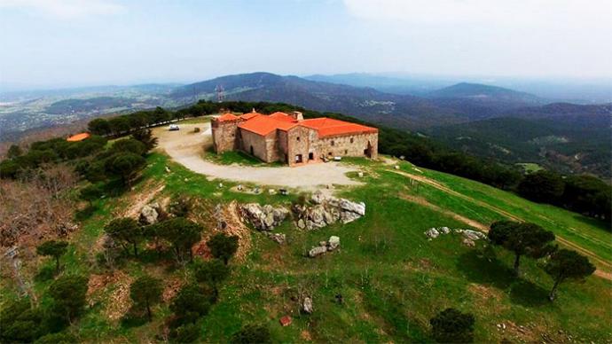 Vista aérea del Monasterio de Tentudía