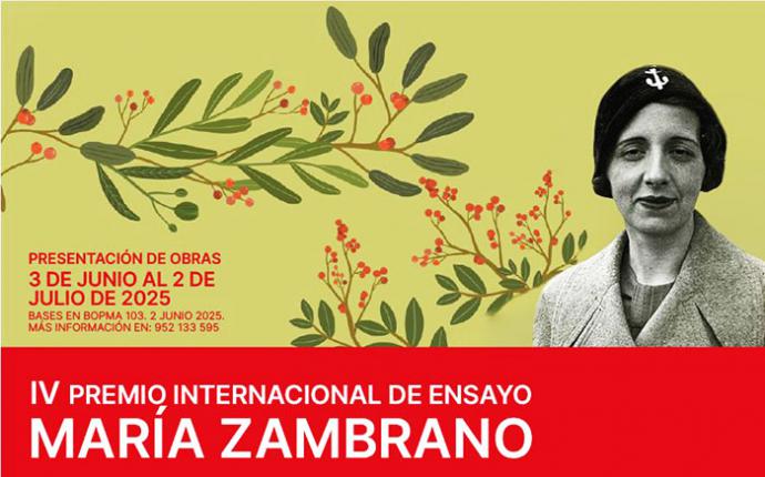 La Diputación convoca la cuarta edición del Premio Internacional de Ensayo María Zambrano dotado con 10.000 euros