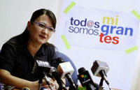 La titular de la Secretaría ecuatoriana del Migrante, Lorena Escudero 