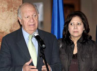 Ricardo Lagos y Hilda Solís, secretaria de Trabajo de Barack Obama, llegaron el pasado martes a Tegucigalpa