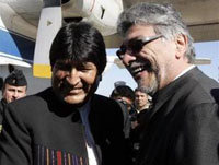 Morales declara su admiración por el presidente Lugo

