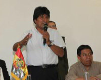 Morales durante una conferencia de prensa

