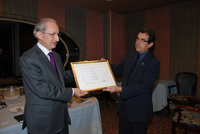 Josep Monje, propietario Vía Veneto y Miquel Espinet, Presidente de la Academia Catalana

 (Foto:  G. Montoliu.)