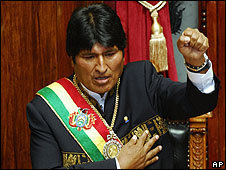 Morales, asumió su segundo mandato presidencial al frente ahora, del Estado Plurinacional de Bolivia