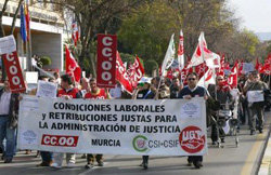 Imagen de archivo que muestra una marcha reivindicativa sindical en la región de Murcia