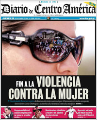 La portada de un diario guatemalteco, exige el fin de la violencia contra las mujeres