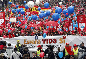La marcha contra la Ley del Aborto en Madrid