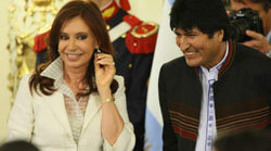 Cristina fernández y Evo Morales en una imagen de archivo