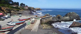 La caleta de Pelluhue, (imagen de archivo) en la zona del Maule, incluida en la “Ruta de Las Caletas”